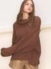 2024 Herbst/Winter Damen Grobstrick Oversized Rollkragenpullover