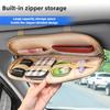 Leather Large Capacity Car Sun Visor Organizer Clip Sunshade Storage Bag Pouch Bill Pen Card Glasses Sunglasses Holder Mount