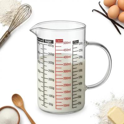 KITCHEN MEASURING JUG 500 Ml HEAT-RESISTANT WITH MEASURING GRADUATION GLASS