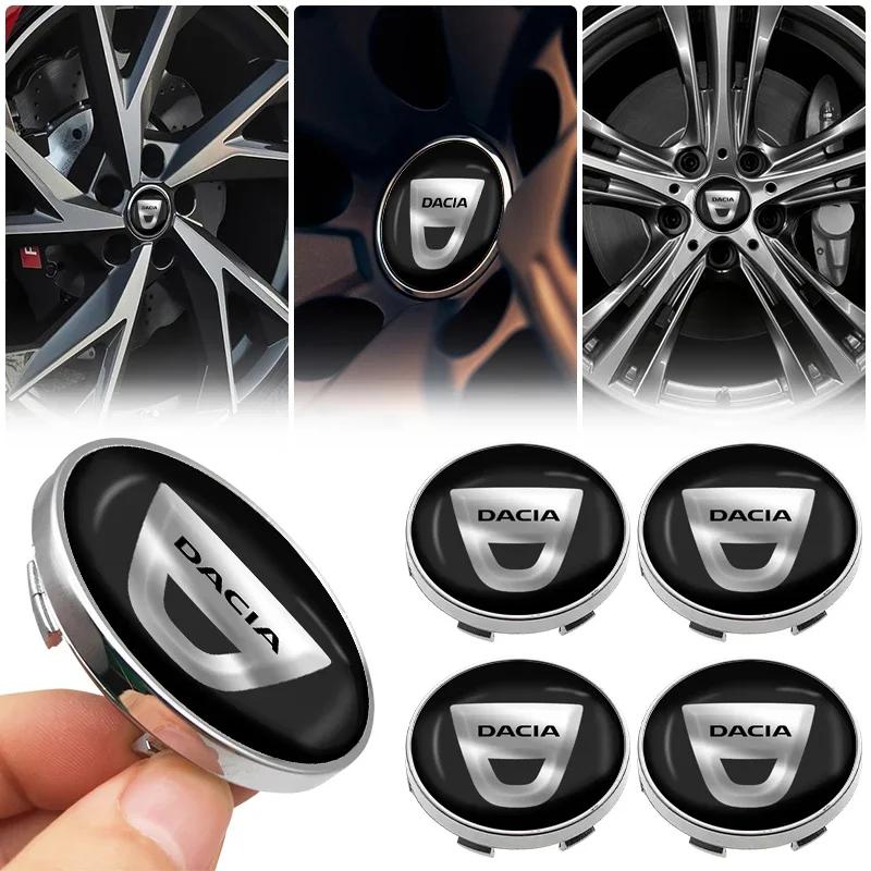 ASU1 4pcs 60mm Car Wheel Center Hub Cap Rim Cover Emblem Stickers For Dacia Duster Logan Sandero Dokker Stepway Mcv 2 Solenza Largus