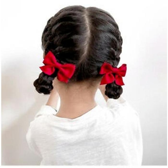 2Pcs Girls Cute Bow Hairpins Kids Sweet Hair Clips Barrettes Hair Accessories