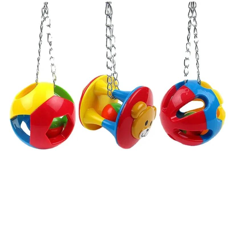 Nuovo Giocattolo da Masticare per Uccelli da Gabbia Pappagallo Palla da Masticare Per Pappagalli Altalena Gabbia Appeso Calopsitta brinquedos Forniture