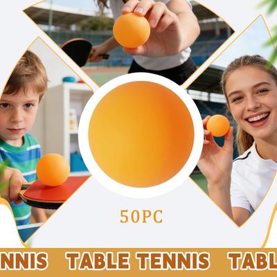 Paquete de 50 Bolas de Pong Estándar de 40 mm, Alta Elasticidad, , Adecuadas Para Entrenamiento y Competición, Uso en Interiores y Exteriores, Hecho de Material ABS, S