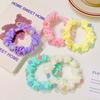 Sweet Candy Color Beads Hair Ropes Fashion Cloth Hair Rings Scrunchies Headwear For Girls Hair Accessories Children Rubber Bands