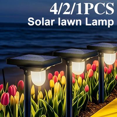 1-4PCS LED Solar Lawn Lamp Outdoor Landscape Spotlight 3 Modes Wall Light Motion Sensor Garden Decoration Yard Patio Pathway