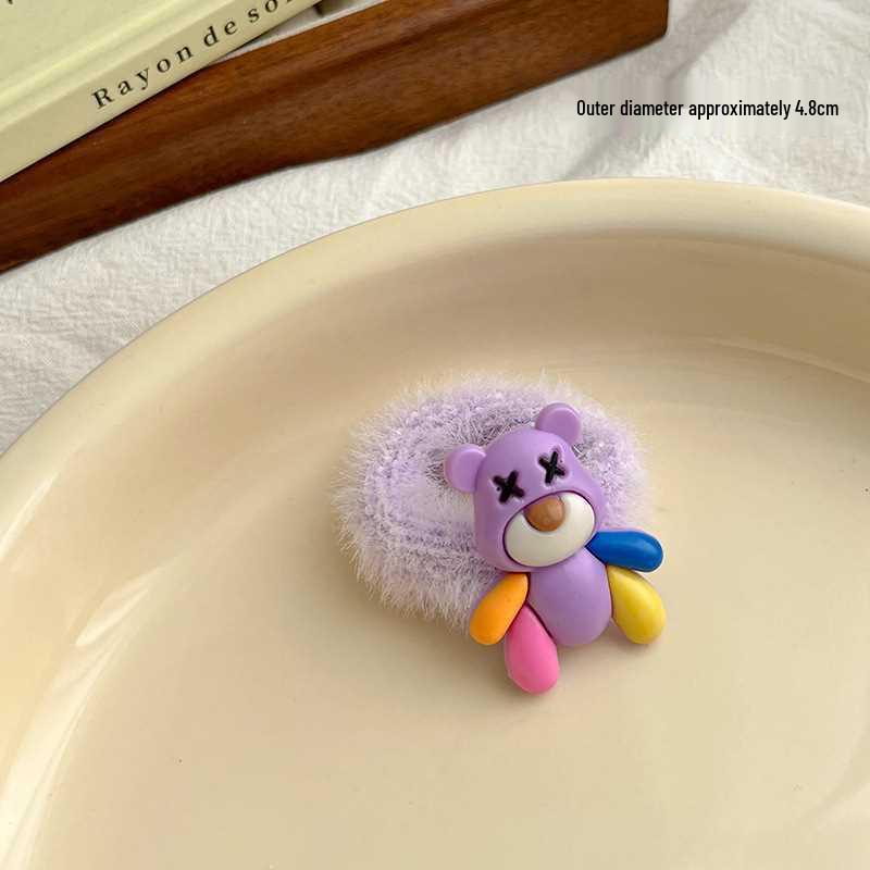 

Осенне-зимние мультяшные плюшевые резинки для волос для девочек - Высокая эластичность, модные аксессуары для волос