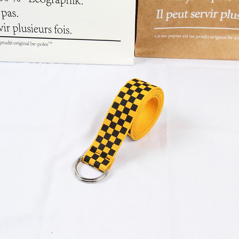 Extended Plaid Canvas Belt Literary Style Unisex Student Belt Trendy Belt