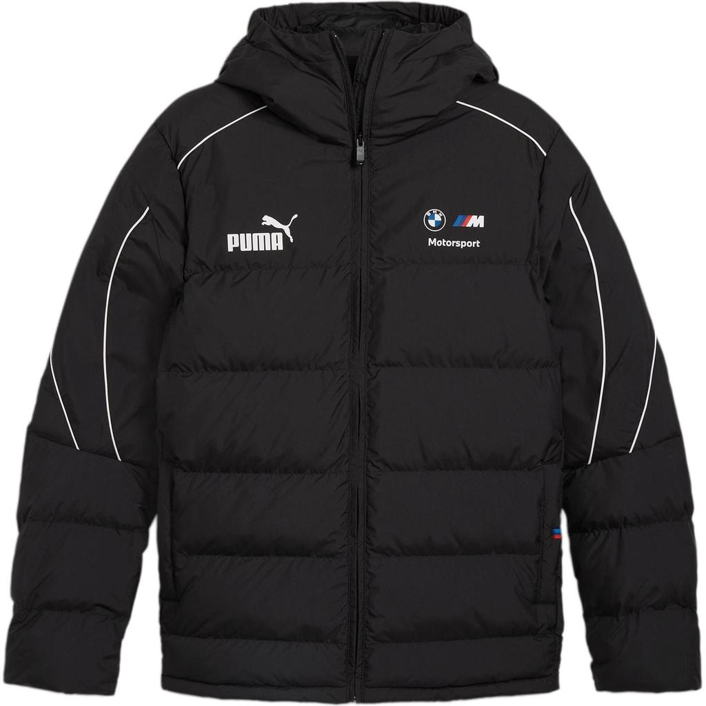 Puma Bmw M Motorsport Collaboration Ss24 Hooded Logo Print Zip Design Long Sleeve Jacket Men Jacket Black 627377-01