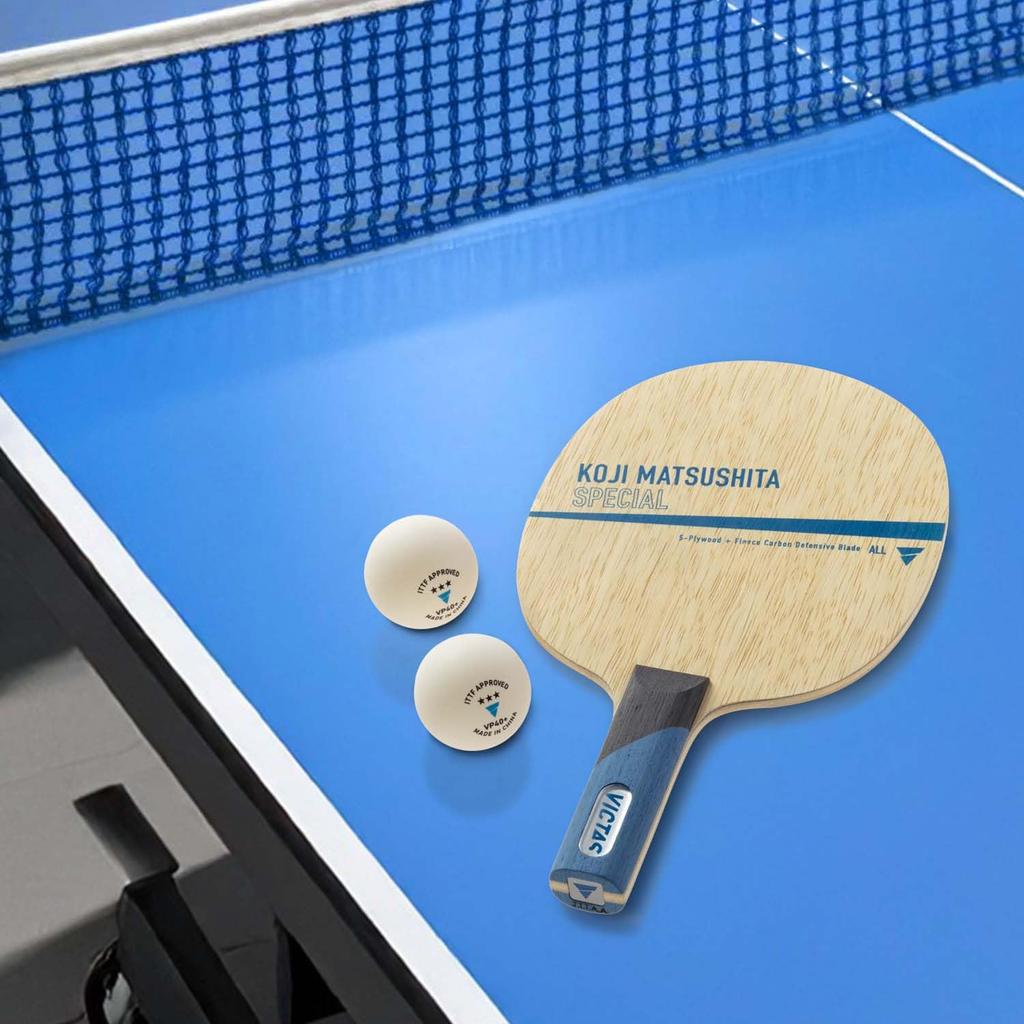 VICTAS Table Tennis Racket Koji Matsushita Special Shakehand Defensive Type with Special Model Used by Koji Straight Handle 028305 Material,