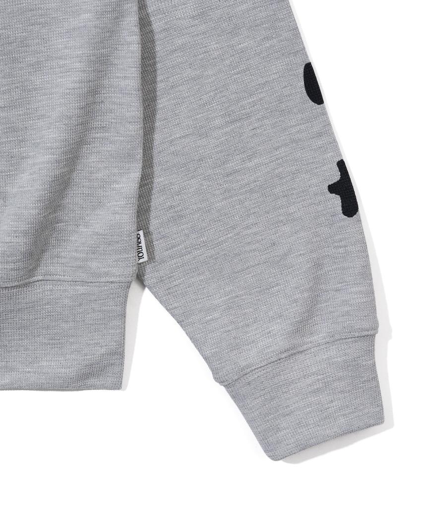 Youhee [3Colors] Graphic Waffle Hood Zip-Up