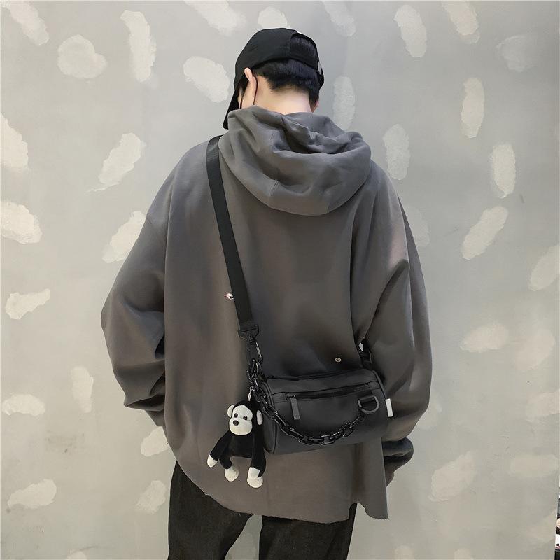 Single Shoulder Bag, Men's Street Style Round Tube Boyfriend Messenger Bag, Men's Lightweight Small Crossbody Bag