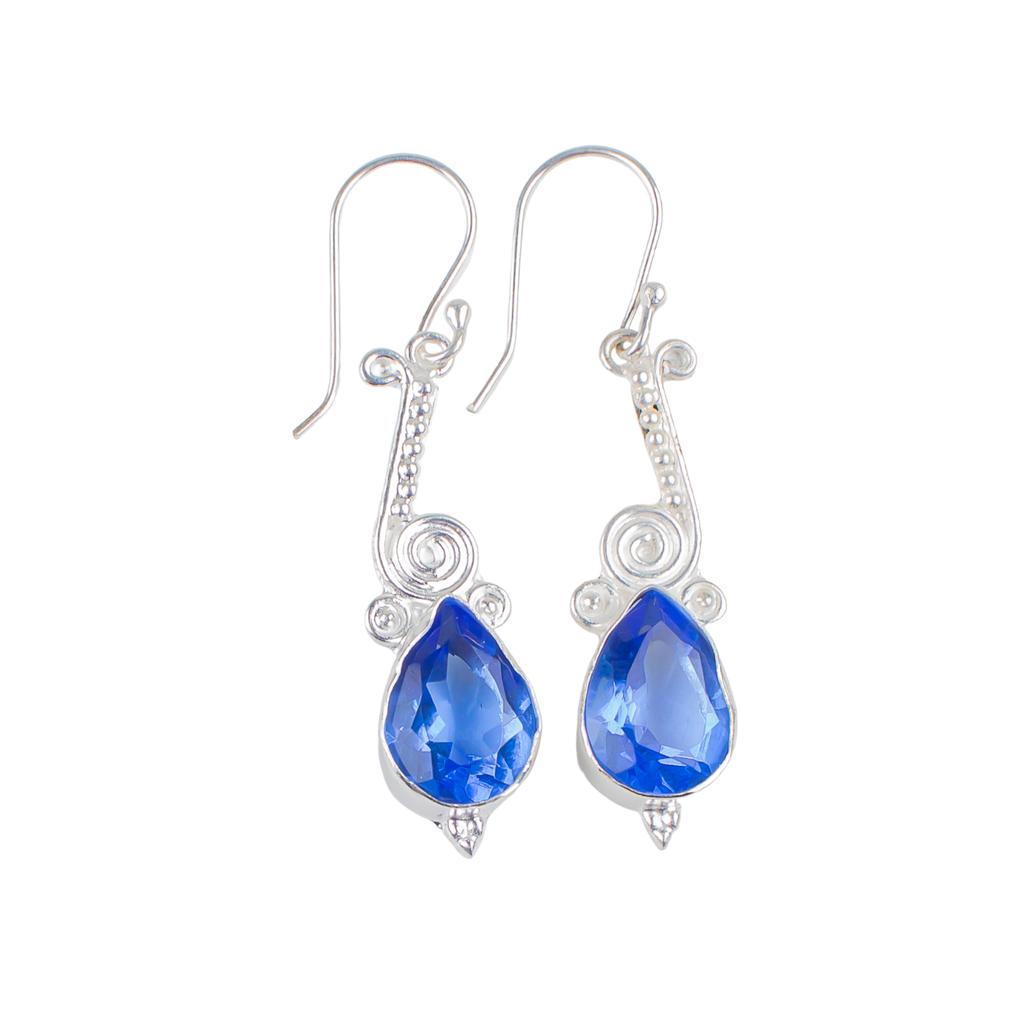 Genuine Tanzanite Gemstone 925 Sterling Silver Pretty Jewelry Earrings For Mom EE-37-6