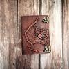 Vintage Looks  Leather Journal, Embossed Book Notebook, Leather Sketchbook, Wedding Gift, Dream Journal, Personalized Gift.