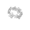 925 Sterling Silver Floral Shadow Lace Ring: Elegant Hollowed-Out Flower Design for Women