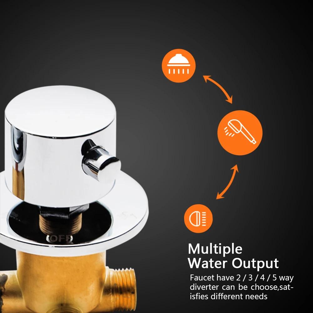 Split Type Thermostatic Shower Cabin Faucet Tap Shower Bath Brass Mixer Diverter 2/3/4/5 Output Screw Thread Or Intubation