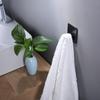 [Matte Black Hooks] 4pcs Adhesive Hooks - Towel/Coat Hooks - Matte Black, Stainless Steel Wall Hooks Stick On Bathroom or Kitchen
