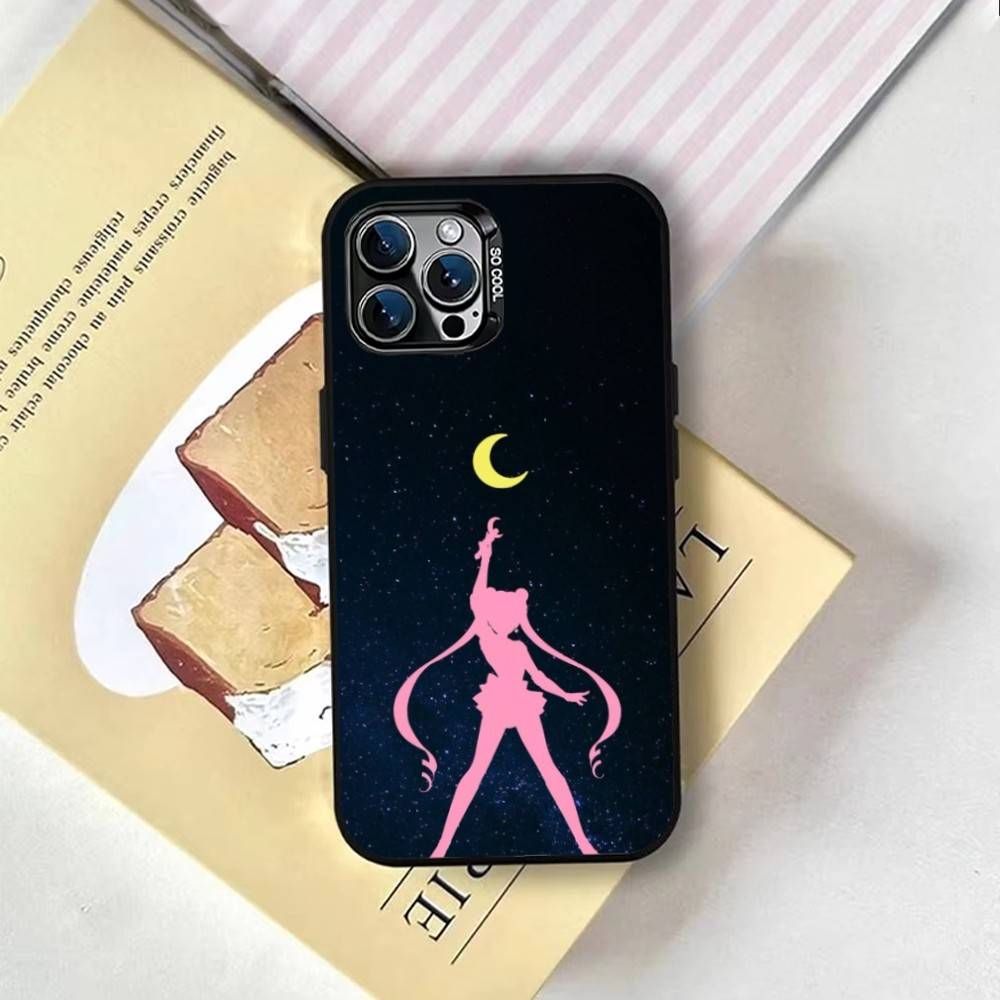 S-Sailor M-Moons Phone Case For iPhone 17,16,15,14,13,12,11 Plus,Pro Max,XS,Colorful Silver Black Cover