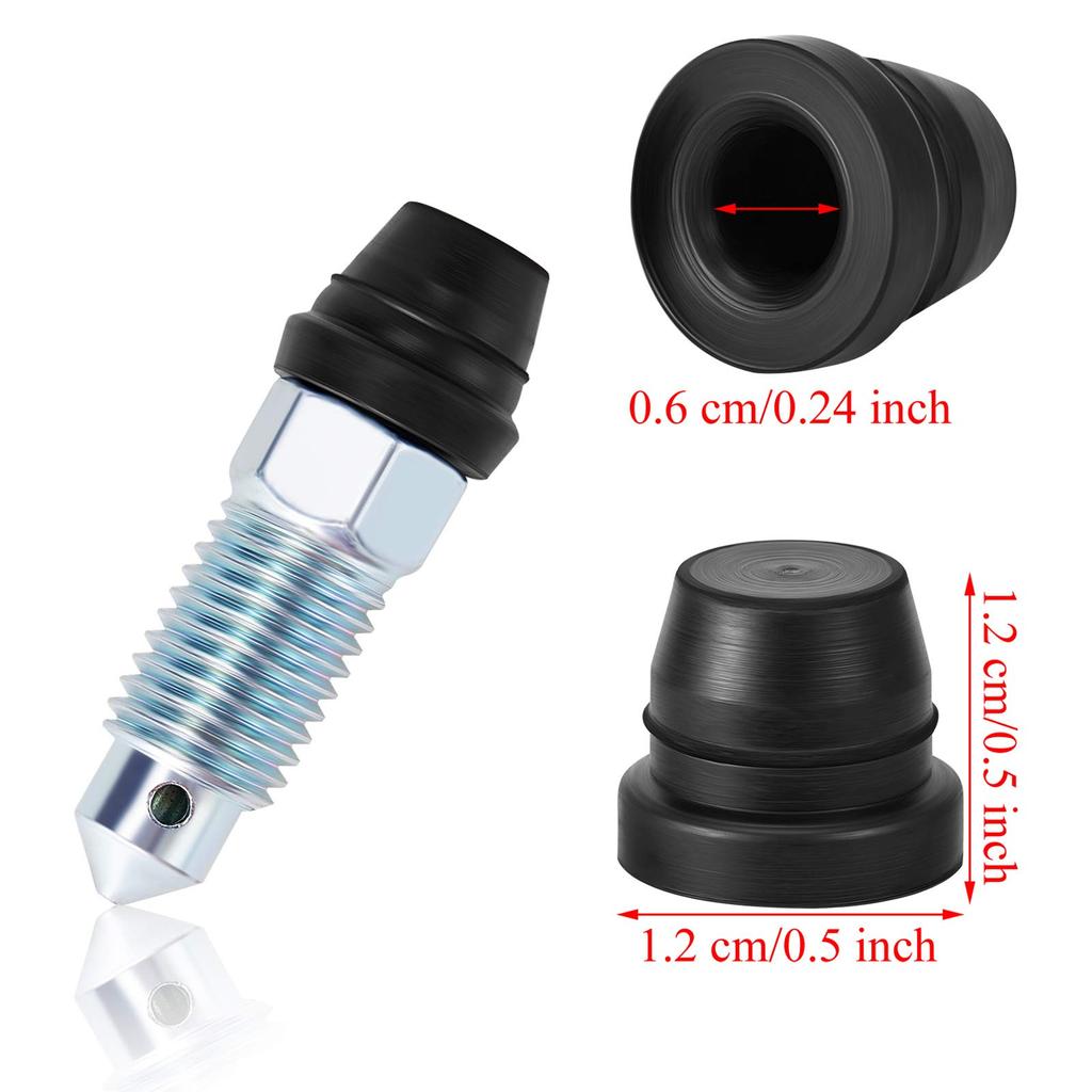 BBTO 60pcs Brake Bleeder Screw Cap Fitting Cap Rubber Dust Cover for Car Motorcycle