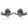 Retro Trend Women's Hip-hop Personality Skull Pendant Earrings Fashion Ring