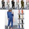 Women Tracksuit Set With Solid Color Hoodie And Pants Comfortable Loungewear For Daily Use