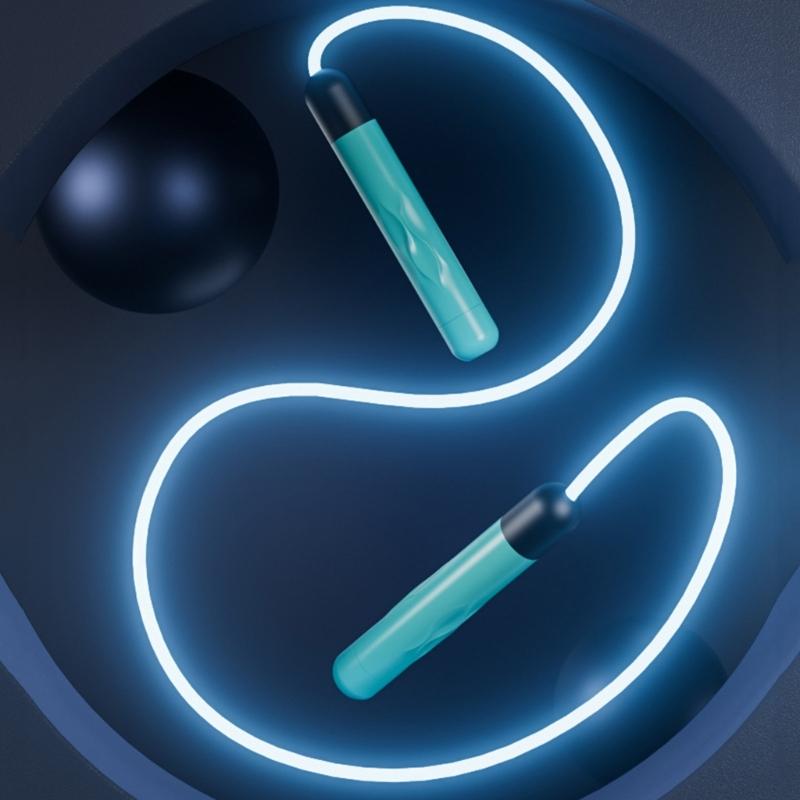 LED Exercise Jump Ropes Light Up Rope Training Sports Equipment Skipping Rope Fitness Adjustable Night Glowing Skip Rope