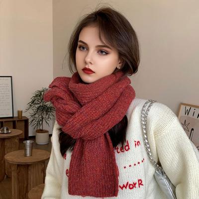 Damen Strickschal mit Farbverlauf, Weicher Warmer Flauschiger Grobstrick-Pashmina, Stilvoller Winter-Halswärmer für Mädchen, Paare