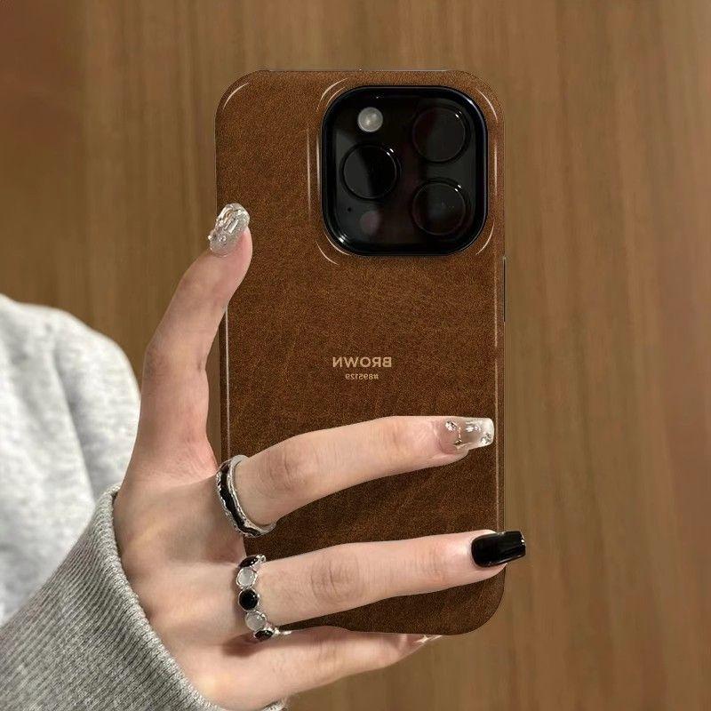 Jednoduchý hnědý kryt na telefon pro Apple iPhone 16 ProMax - Feilin Hard Case nárazuvzdorný ochranný kryt pro iPhone 16/15/14/13/12/11/Pro/Promax/Plus