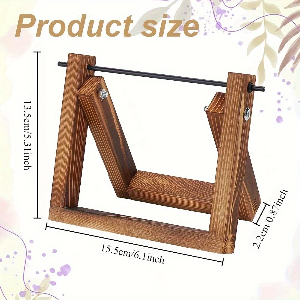 

Wooden Yarn Ball Holder - Horizontal Spinning Rack for Crochet & Knitting. Perfect Gift for Crafters & DIY Enthusiasts. коричневый