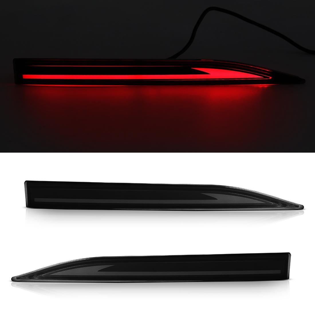 A set of LED Tail Light  For Toyota Yaris Ativ Vios   Brake Light Rear Bumper Reflector Lamp Dynamic Warning Light 12V Model A Smoke