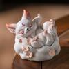 Nine-tailed Fox Incense Burner Decoration Chinese Style Vintage Fox Resin Incense Holder Home Office Desktop Ornament