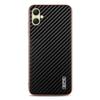 AZNS For Samsung Galaxy A07 4G Case Electroplating Carbon Fiber Texture PU+TPU Phone Cover
