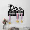 Custom Soccer Metal Name Sign Personalized Sport Wall Art Trophy Medal Display Stand