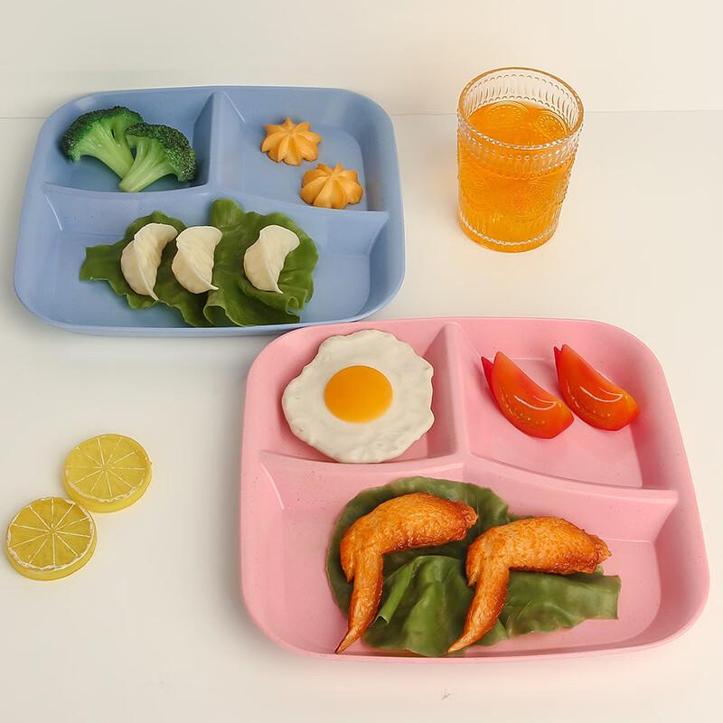 Rectangular Plastic Divided Meal Plate Set