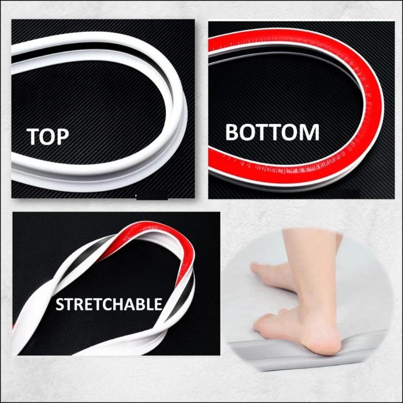 Striscia Silicone Flessibile per Bagno Trattenuta Acqua Barriera Acqua Doccia Separazione Bagnato Asciutto per Cucina Toilette Box Doccia Accessori Bagno Casa