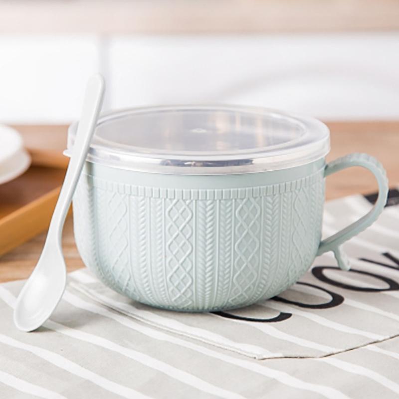 Round Food Container Ramen Noodles Bowl with Large Capacity and Leakproof Lid for Christmas Holiday Family Gatherings