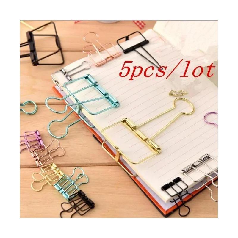 5 Pcs Binder Clips Paper Clip Office School Supplies Binding Supplies Files Bag Documents Bag Clips Metal Clips Home Bag Clips