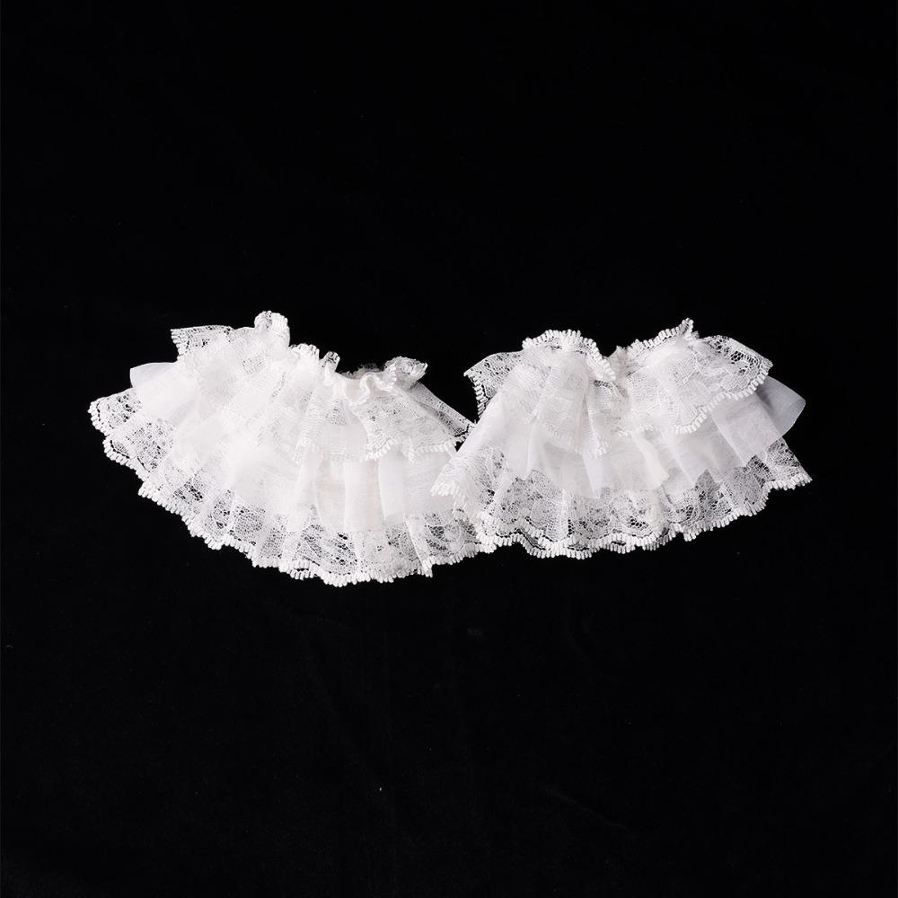 1pair Soft Trim Sock Covers Trim Leg Decoration Lolita Style Short Sock Covers  JK белый