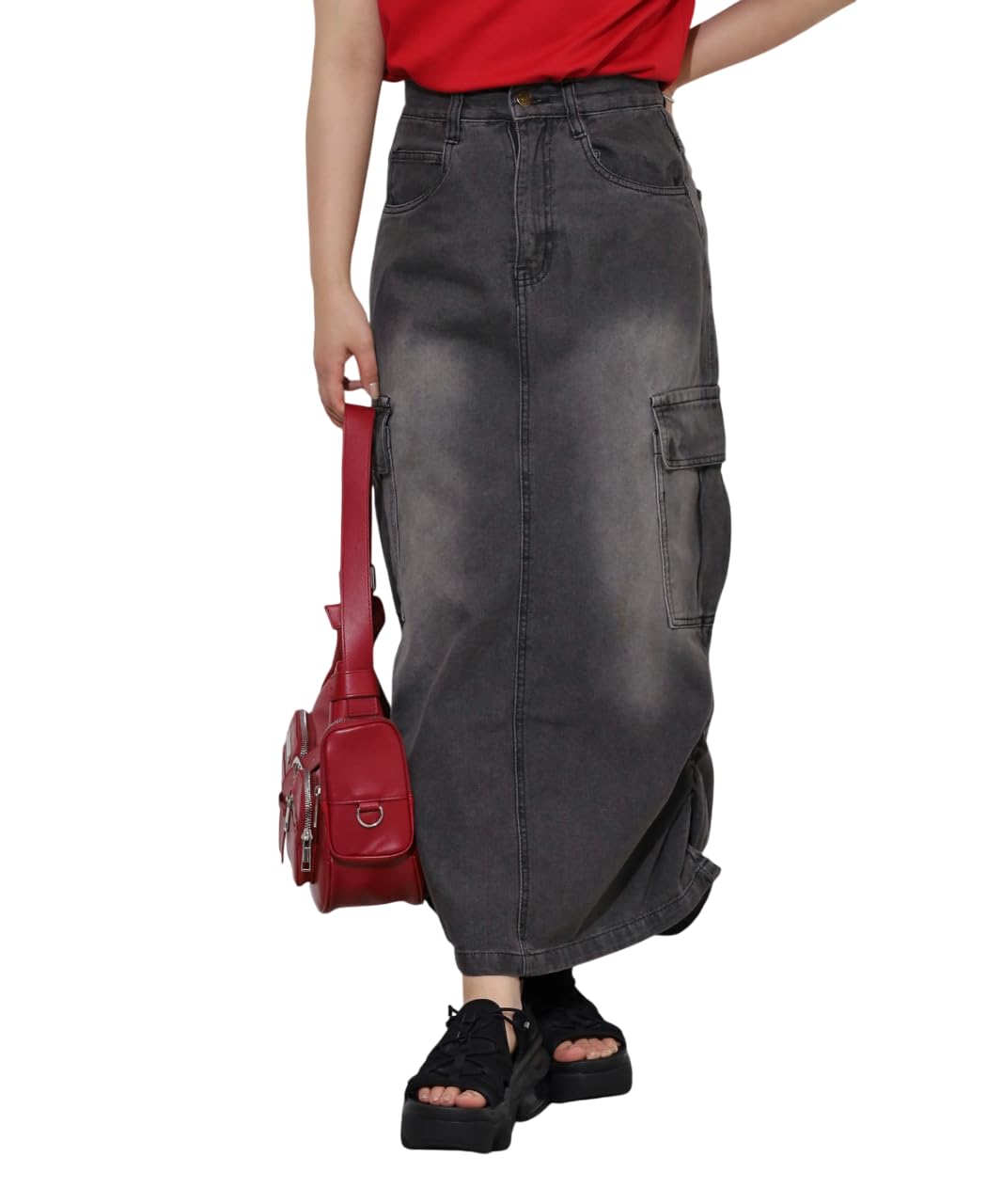 Denim Cargo Skirt [atONE]
