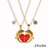 2 Stück/Set Beste Freunde Anhänger Halskette Für Frau Magnetisch Verstellbar Regenbogen Gänseblümchen Liebhaber Zerbrochenes Herz Kette BFF Schmuck Geschenke