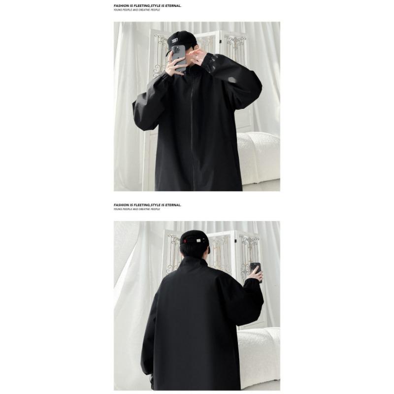 Men Plaid Patchwork Turn Down Collar Loose Vintage Jacket Streetwear Casual Outerwear
