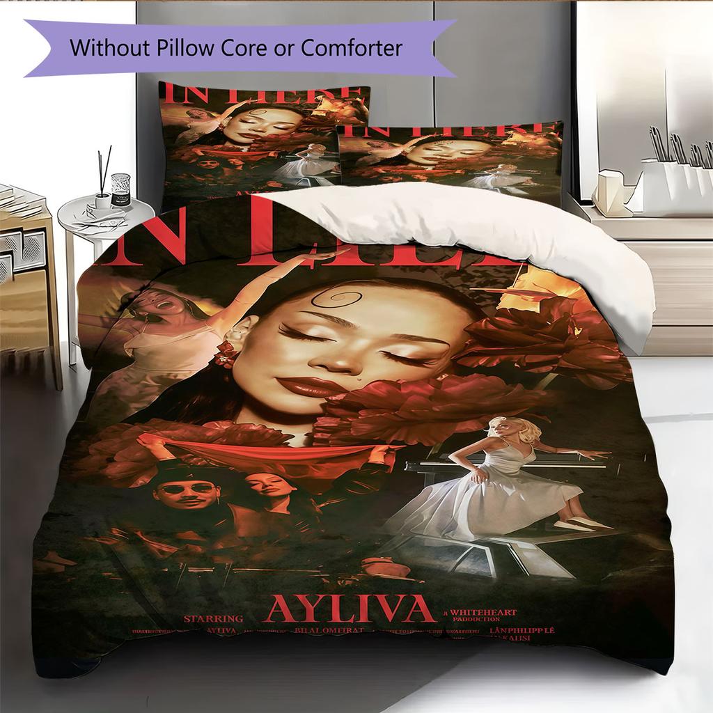 AYLIVA Poster Biancheria da Letto Trapunta Set Copripiumino Federa Decorazione per la Casa Regalo di Compleanno (1 * copripiumino + 2 * federa, senza nucleo)