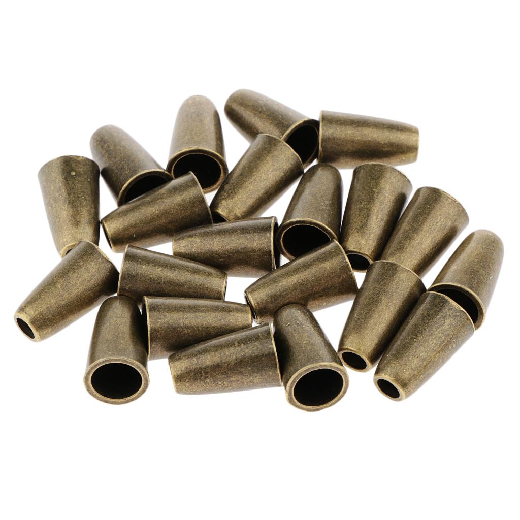 

20Pcs Bell Metal Cord Rope Locks Fastener Ends Stopper For Lanyard Backpack бронзовий