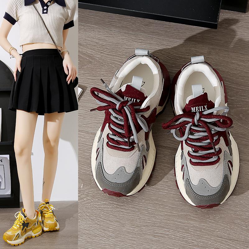 Sports Color Matching Dad Shoes for Women Spring and Autumn Show Foot Small Versatile Casual Forrest Gump Sports Shoes