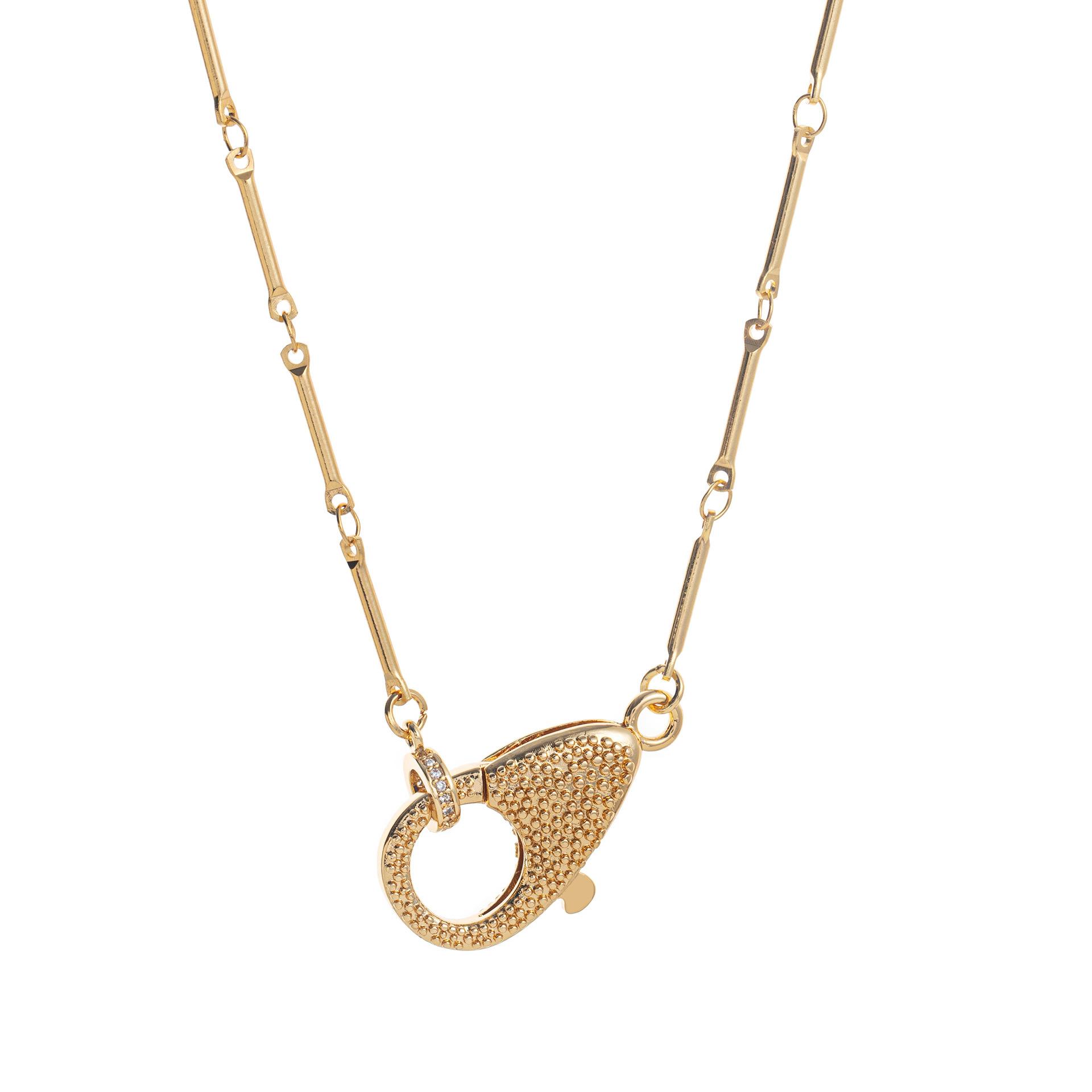 

14K Gold With Diamond Star Gold Live Buckle Necklace Sense Niche Design Light Luxury Jewelry