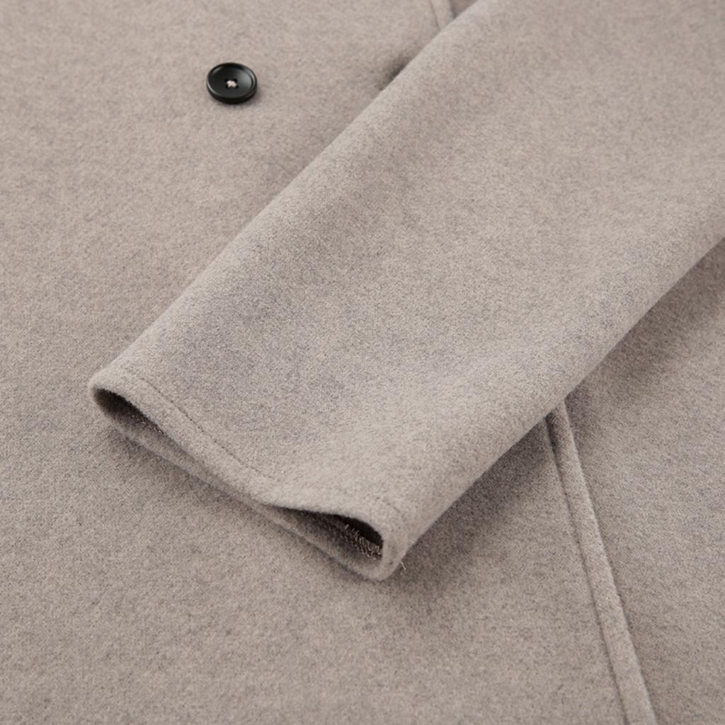 2025 Autumn Winter New Vintage Brown Wool Blend Coat Women's V-Neck Office Warm Outerwear