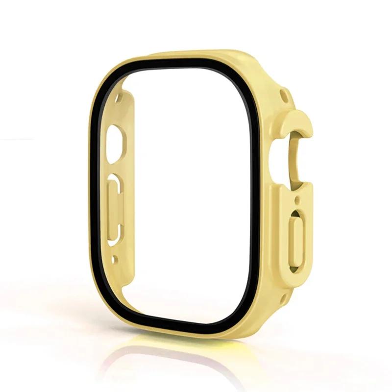 HD Tempered Glass+Case For Apple Watch Ultra 3/2/1 49mm PC Bumper+Screen Protector Cover iWatch Series Ultra 3 49mm Accessories