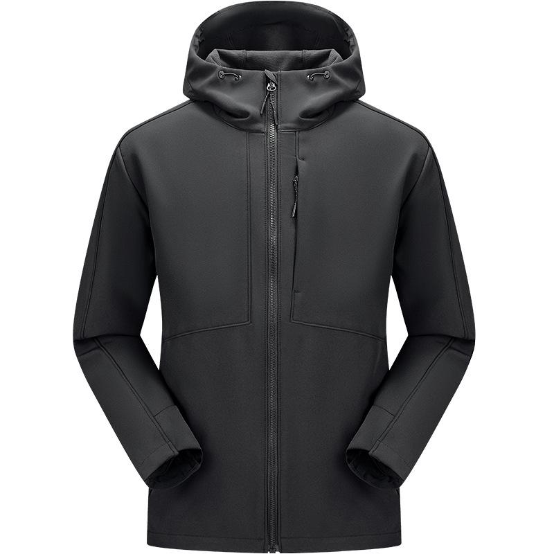 YKK Zipper Hooded Softshell Jacket - High Stretch, Waterproof, Anti-static, All-season Outerwear for Couples, Style D30