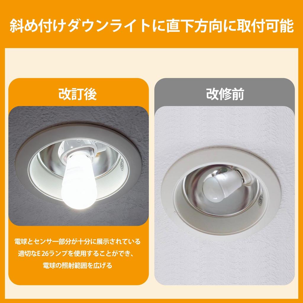 Aiwode LED Bulb Socket, Adjustable, E26 To E26, 15° Swivel, 320° Rotation, Compatible with Standard Bulb Bases, Indoor Use, White, 1pc