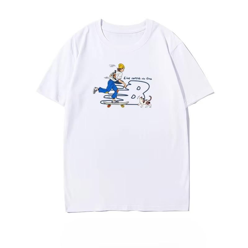 2025 Summer Fashion Trend New Brand Men's and Women's Short Sleeve T-shirt High-end Fashion Brand 100_ Cotton Printed T-shirt