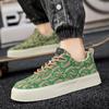 Fashion Men Embroidery Printing Casual Shoes 2025 Summer Lightweight Breathable Men Board Shoes Loafers Man Lace-up Canvas Shoe Sneakers